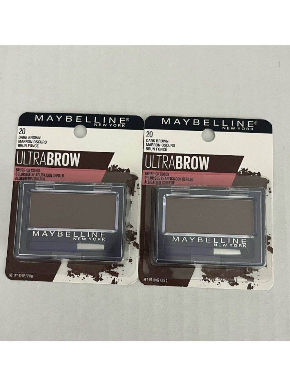 Maybelline Ultra Brow Brush On Color 20 Dark Brown Brow Definer x2 NEW